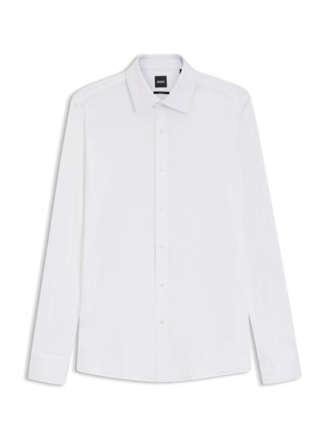 BOSS SLIM-FIT SHIRT IN PIQUÉ JERSEY