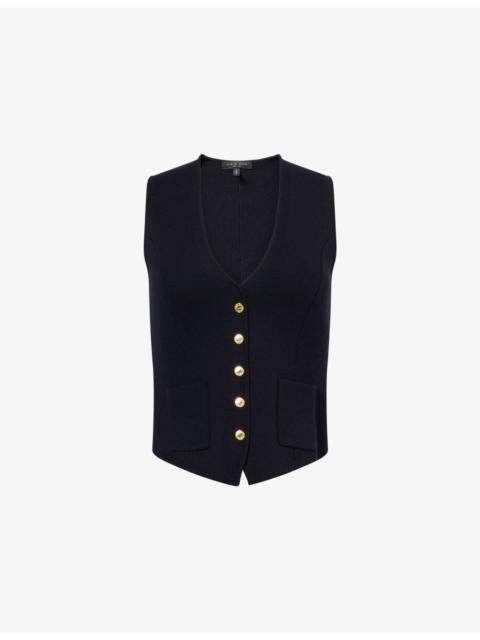 rag & bone Portia V-Neck Wool Vest