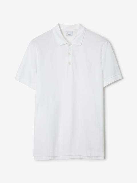 Embroidered Oak Leaf Crest Cotton Piqué Polo Shirt