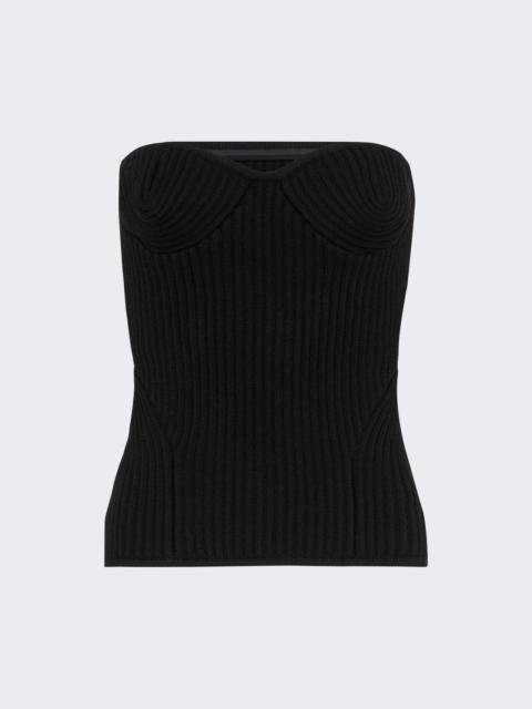 Jean Paul Gaultier Ribbed Knit Wool Corset Black