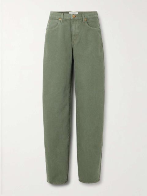 SLVRLAKE Tess Long high-rise wide-leg jeans Green