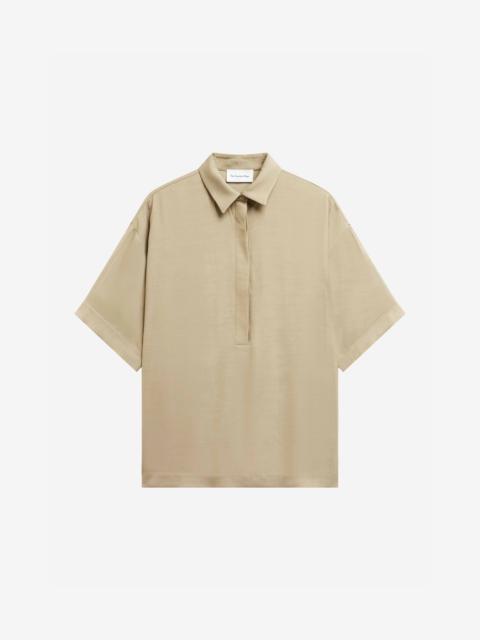 The Frankie Shop Eda Fluid Polo Shirt - Beige