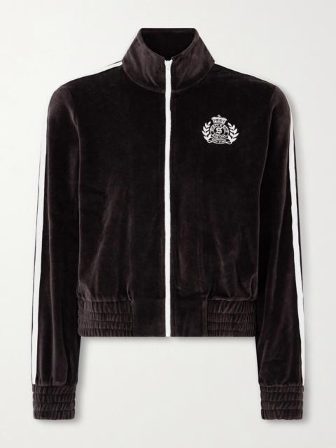 Sporty & Rich Elio Embroidered Cotton-velour Track Jacket