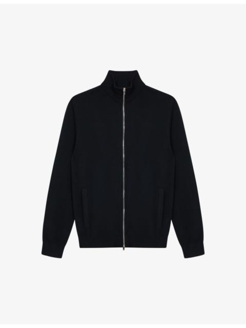 REISS Hampshire funnel-neck zip-through merino-wool cardigan