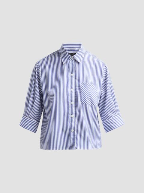 rag & bone Women's Lucia Striped Cotton Poplin Shirt - Navy Stripe