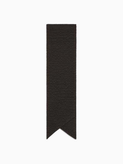 GIORGIO ARMANI Silk and cotton seersucker blend scarf