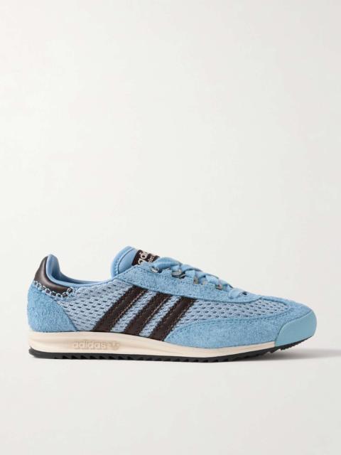 adidas + Wales Bonner SL76 leather-trimmed brushed-suede and mesh sneakers