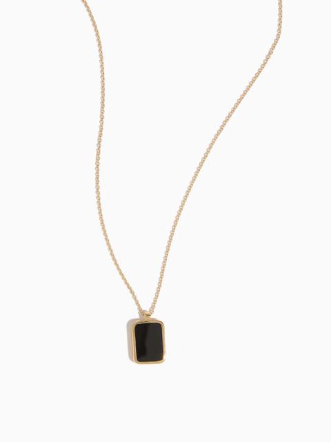 Otiumberg Onyx Tag Pendant Necklace in Gold