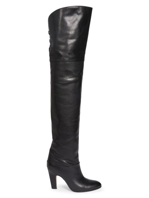 Chloé Women's Eve 70MM Leather Over-The-Knee Boots - Black