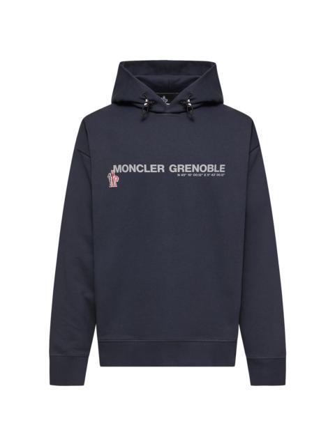 Moncler Grenoble Men's Hooded Sweatshirt in Cotton Fleece - Navy Blue