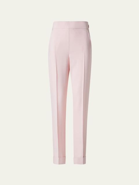 AKRIS Chris Crepe Tapered-Leg Cuffed Pants