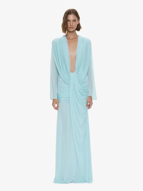 CHRISTOPHER ESBER Ripple Drape Long Sleeve Gown