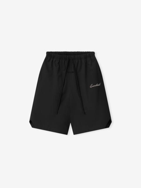 ESSENTIALS Bonded Nylon Signature Relaxed Short W/ Slit