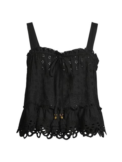 RAMY BROOK Women's Amina Embroidered Cotton Top - Black