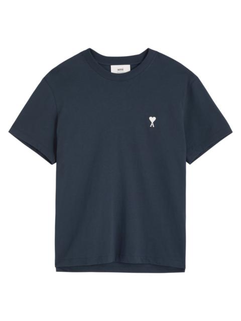 Ami Paris Logo-embroidered Cotton T-shirt