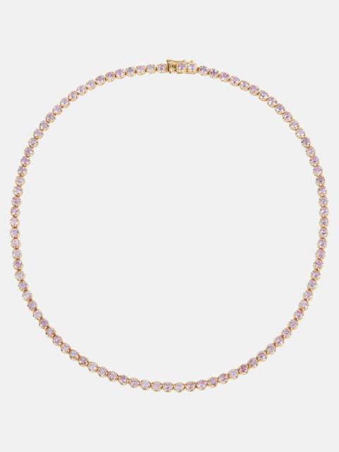 MATEO 14kt gold tennis necklace with sapphires