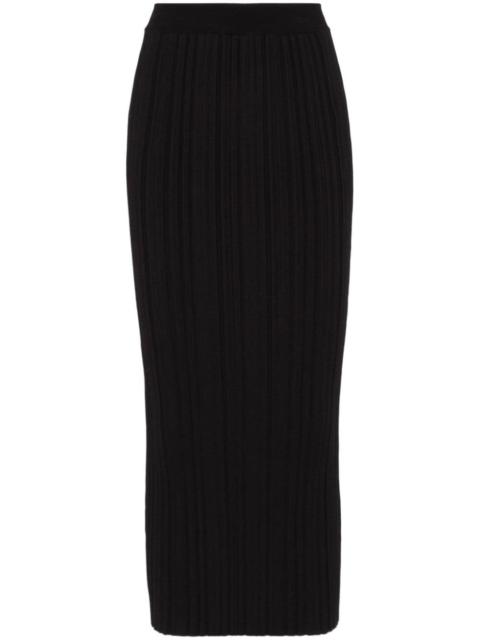 Balmain plissé-effect midi skirt