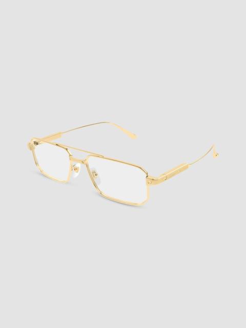 Cartier Men's Santos De 57MM 24K-Gold-Plated Rectangular Eyeglasses - Gold