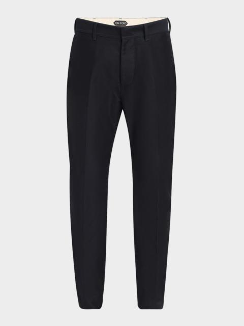 Men's Brushed Cotton-Satin Chino Pants