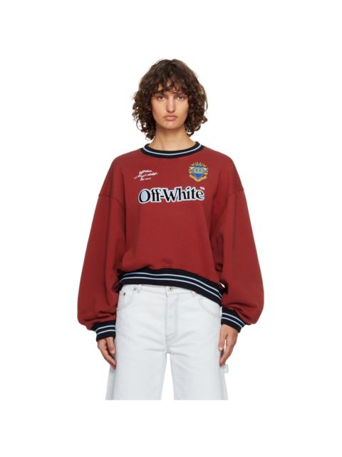 Off-White Red Sporty Over Crew Logo Sweatshirt