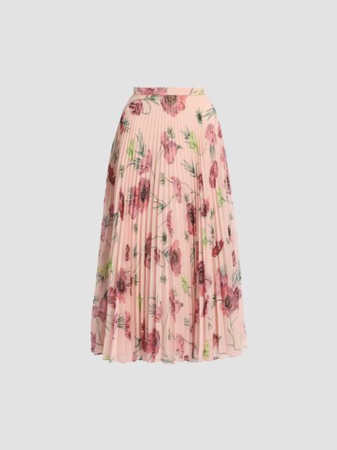 Erdem FLORAL PLEATABLE VOILE MIDI SKIRT