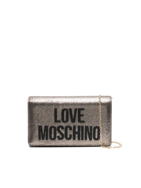Moschino chain-strap logo-patch crossbody bag