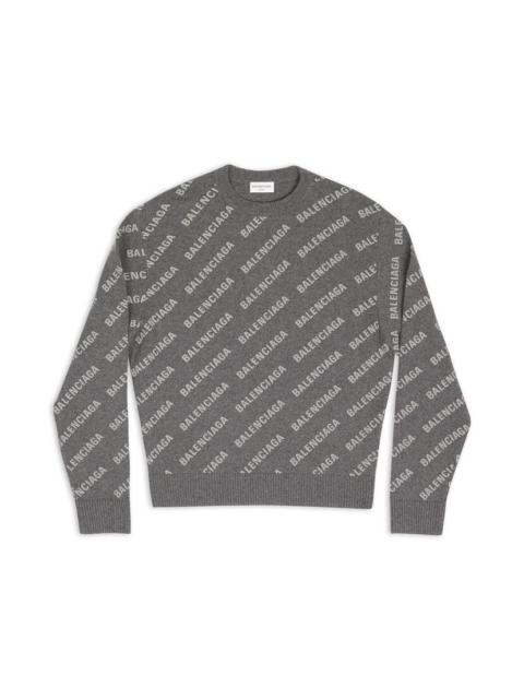 Women's Mini Allover Logo Sweater in Grey