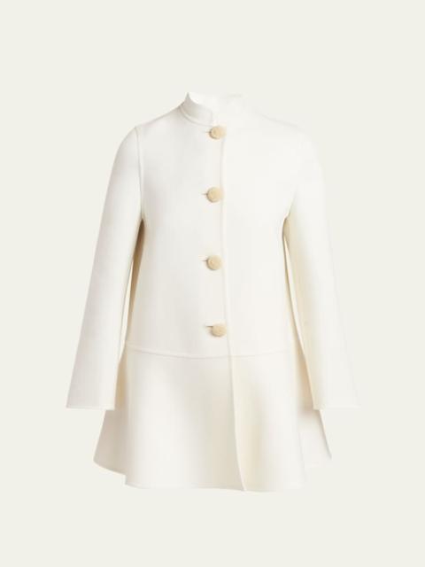 Valentino Embellished-Button Cashmere Single-Breasted Coat