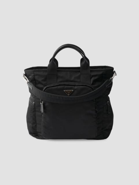 Prada Men's Re-Nylon and Saffiano Leather Tote Bag - Black