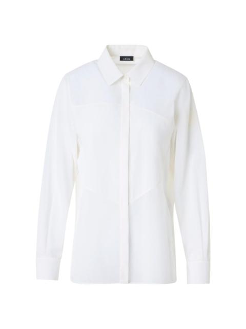 AKRIS Women's Cotton Voile Concealed Button-Front Shirt - White