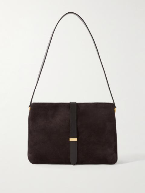 NILI LOTAN Jane Leather-trimmed Suede Shoulder Bag