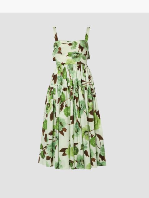 Erdem BOW STRAP FIT AND FLARE MIDI DRESS