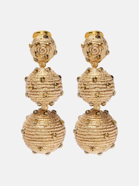 Oscar de la Renta Embellished clip-on earrings