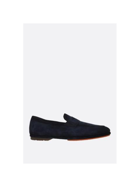 Santoni SANTONI Carlo Blue Suede Loafers New & Authentic (Men's size