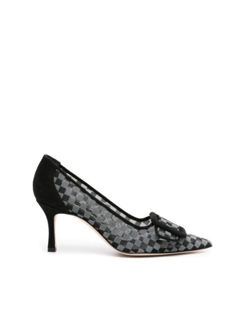 Manolo Blahnik Maysale 70mm checkerboard pumps