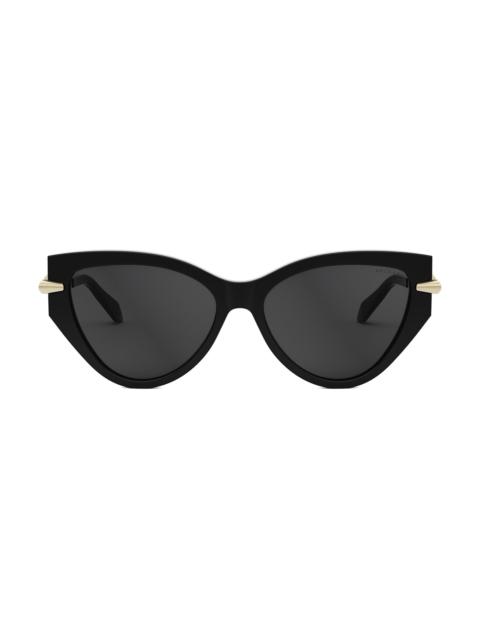BVLGARI Women's Serpenti 56MM Cat-Eye Sunglasses - Black Gold Dark Grey