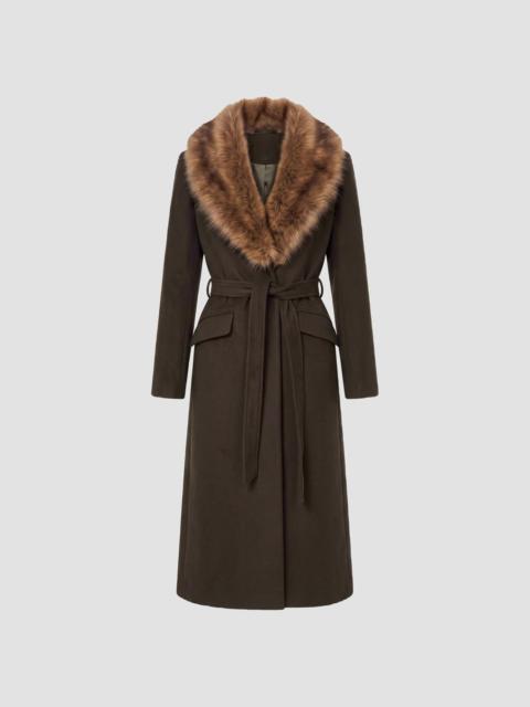 NICHOLAS Women's Mae Faux Fur-Trimmed Coat - Olive