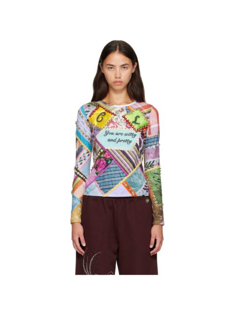 Chopova Lowena Multicolor 'Witty' Beaded Jersey Top