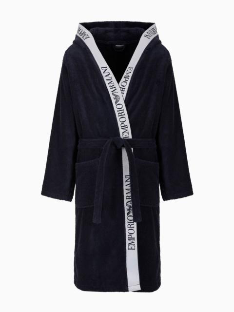 EMPORIO ARMANI Terrycloth bathrobe with Logotape band