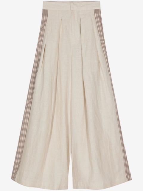 BIYAN stripe-appliqué palazzo trousers