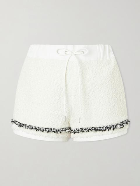 sacai Canvas-trimmed Bouclé-tweed Shorts