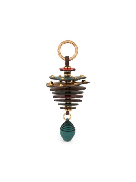 Etro leather charm with discs and beehive detail