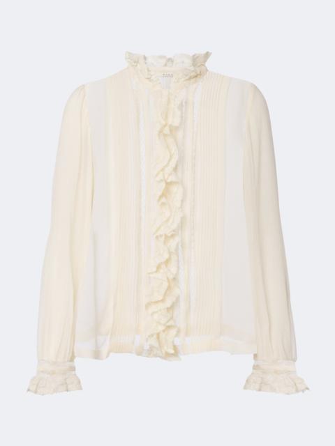 DÔEN Magdeline ruffled silk chiffon blouse