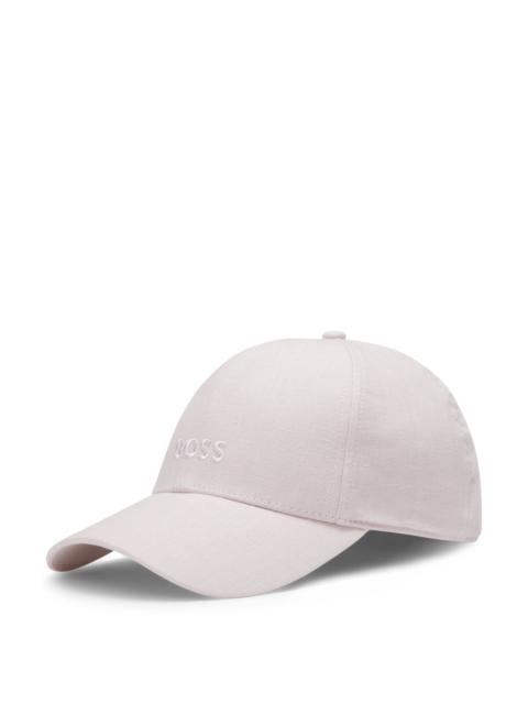 BOSS LINEN CAP WITH EMBROIDERED LOGO