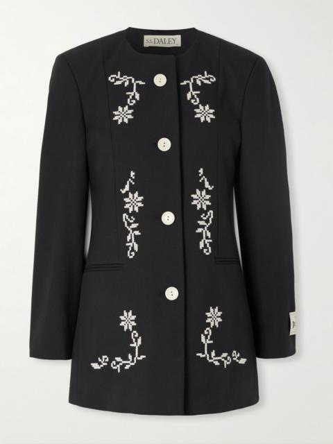 S.S.DALEY Embroidered wool jacket Black
