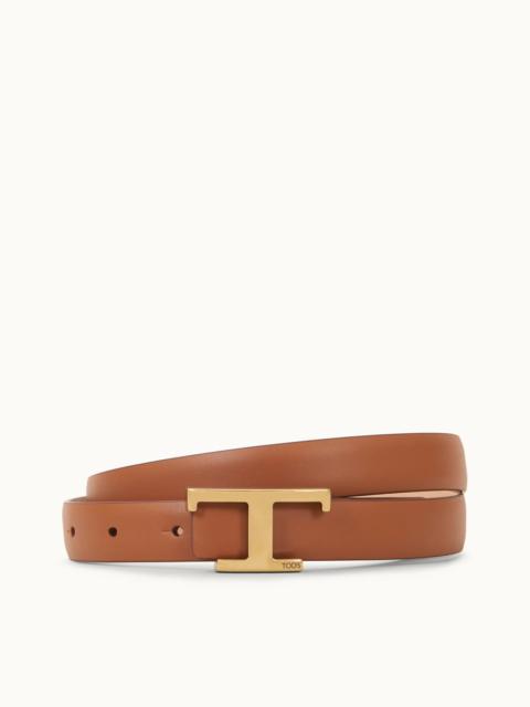 Tod's REVERSIBLE LEATHER BELT - BROWN, PINK