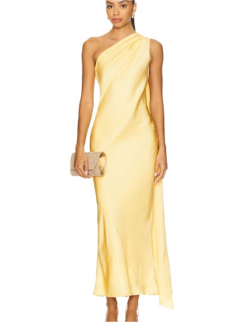 Alejandra Alonso Rojas One Shoulder Dress With Cape