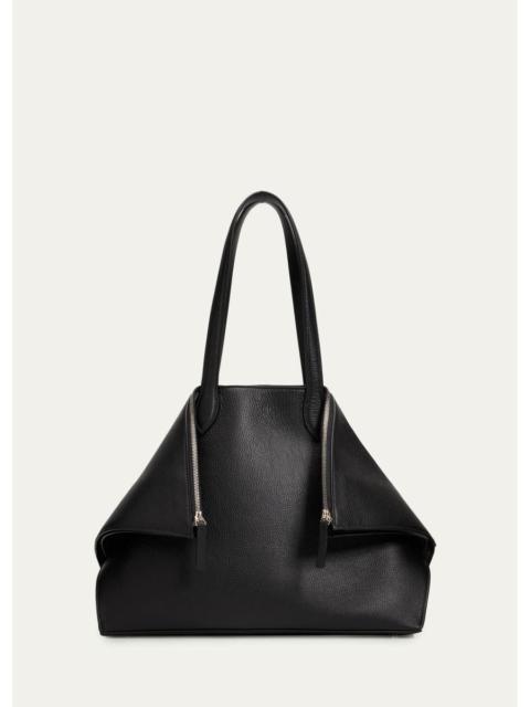 AESTHER EKME Fold Grain Leather Geometric Tote Bag