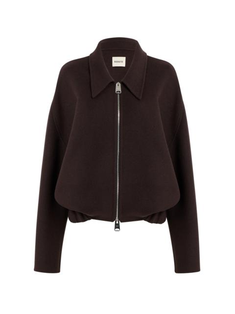 KHAITE Odin Zip-Front Wool Jacket brown