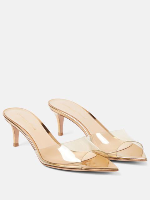 Elle 55 PVC and patent leather mules